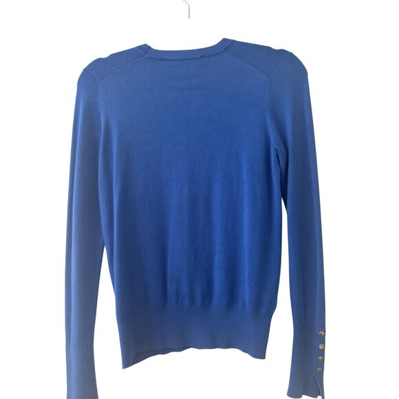 Zara Blue Long Sleeve Sweater Button Cuff Size M - Picture 3 of 9